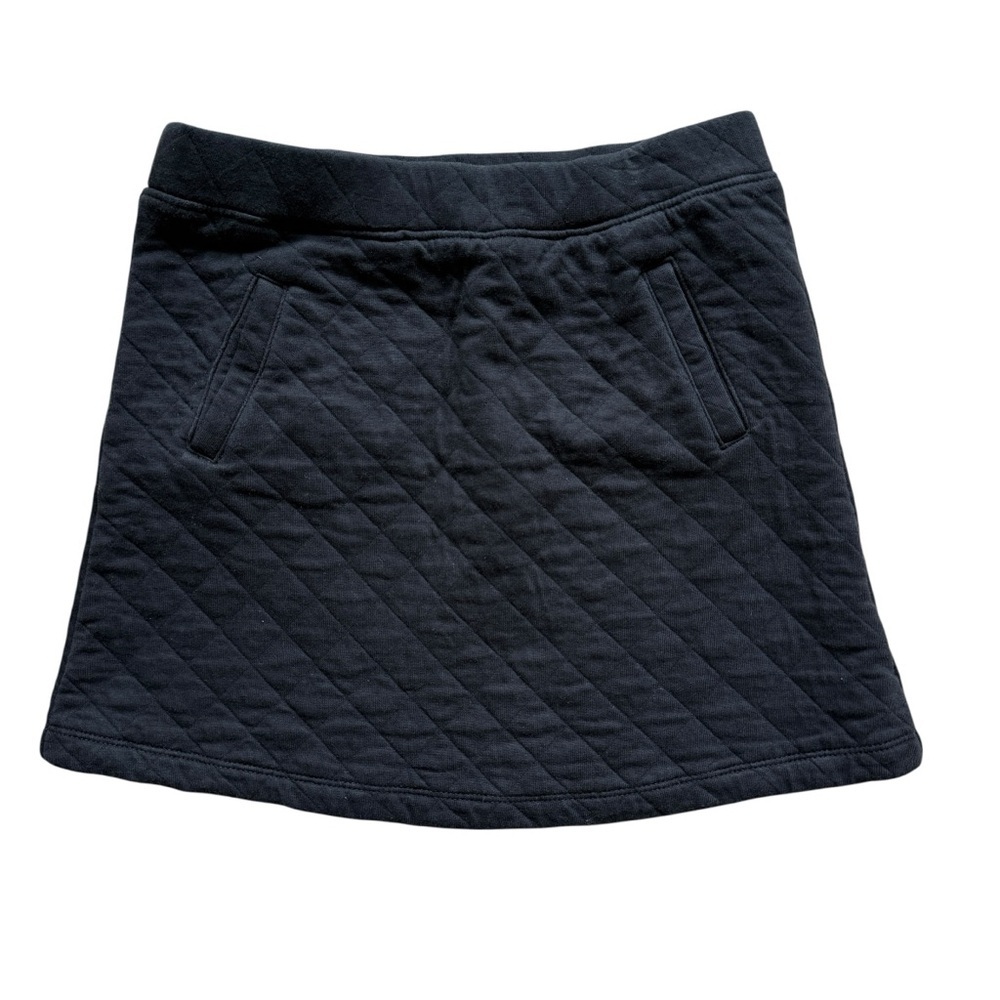 Janie and Jack Skirt Girls Size 12 Black Black Quilted A-Line Pull On Pockets